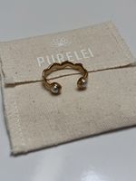 Ring Purelei goldfarben mit Perlen offen neuwertig