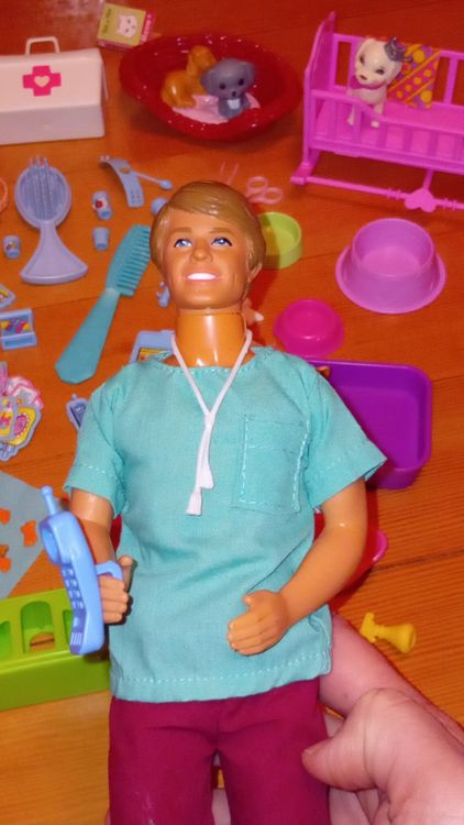 Ken et Barbie vétérinaire - nombreux accessoires, animaux