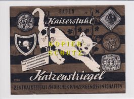 Etikette - Katzenstriegel (Kaiserstuhl) /bd