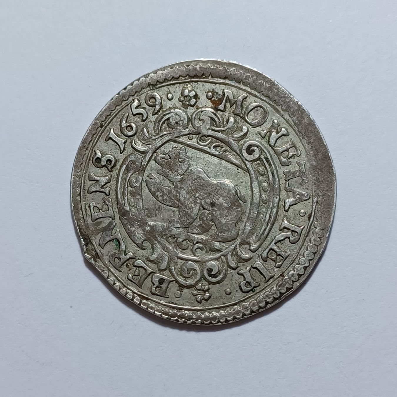 Tutti le monete: 20 Kreuzer 1659 Bern HMZ 2-194c – Usato da Pfäffikon ZH venduto da Schweizer_Muenzen