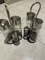 Salz & Pfeffer Set mit Essig und Öl Spender, Edelstahl (59)