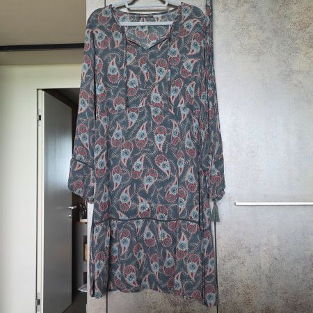 🐸 NILE PAISLEY KLEID S MIT GURT AUS VISKOSE