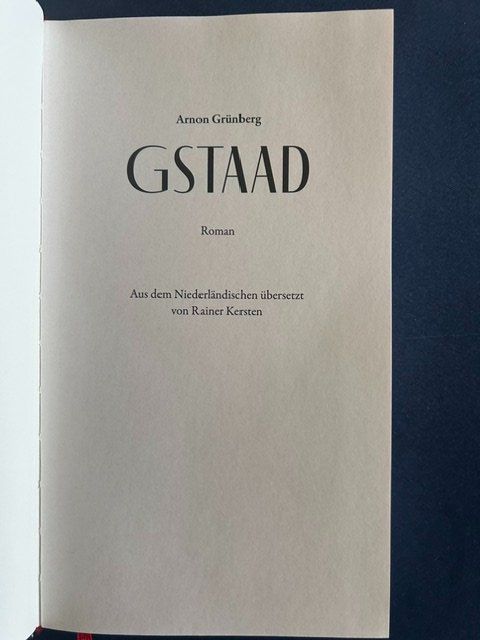 Libri: Arnon Grünberg, GSTAAD, nummeriert – Usato da Bern venduto da oregonzwei 2