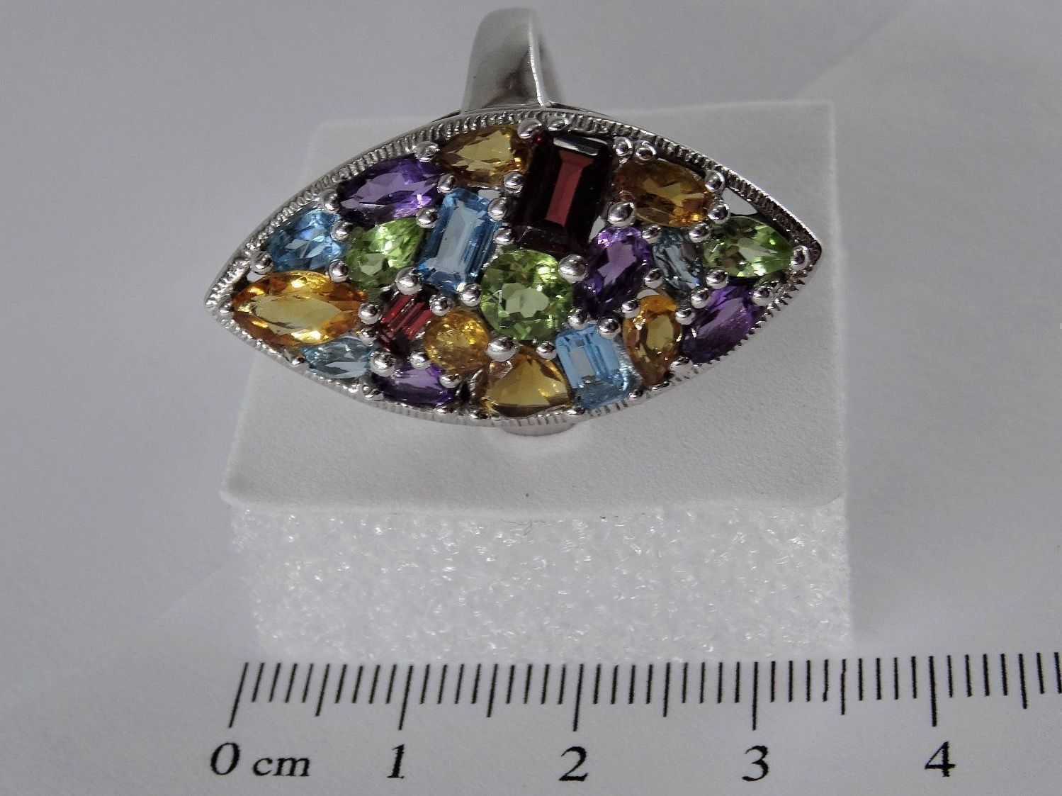 Anelli: Ring Silber 925 mit mixt Edelsteinen – Nuovo e nell'imballaggio originale da Matten b. Interlaken venduto da kero71 7
