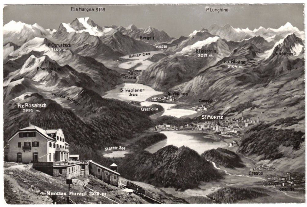 Cartoline postali: St. Moritz - Standseilbahn Muottas Muragl – Usato da Binningen venduto da Mountainrider