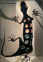 Unikat Geko Wandleuchter Länge 84 cm