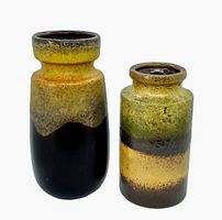 Scheurich  2x Vase Mid century Fat Lava 242-22 et 203-18