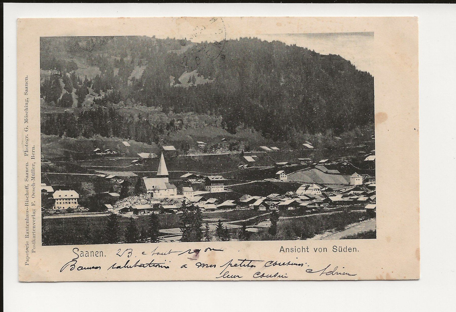 Ansichtskarten: AK 1902 Saanen Ansicht von Süden – Gebraucht aus Greifensee von 315WDO