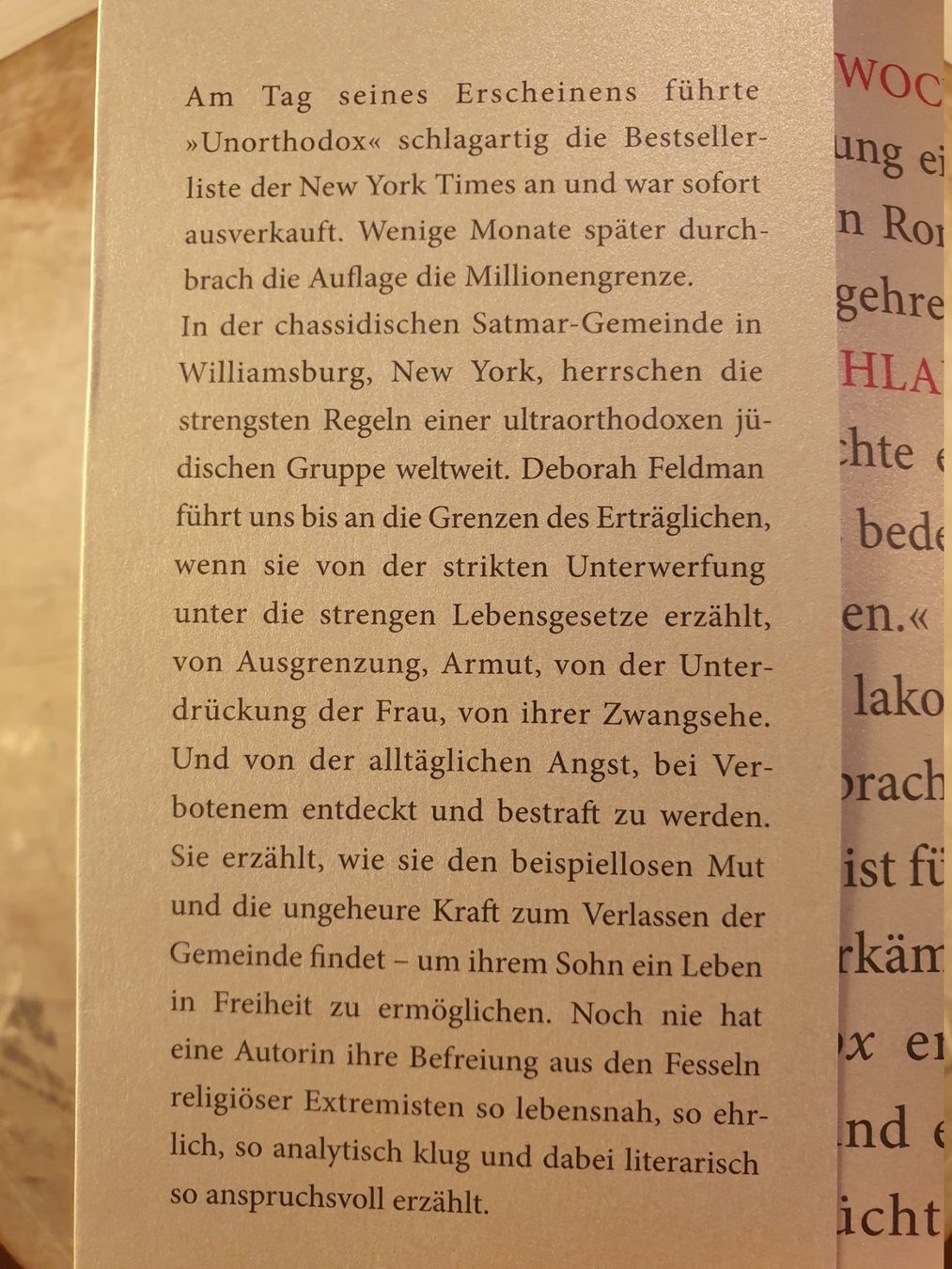 Libri: Unorthodox - Deborah Feldmann – Usato da Zürich venduto da loosebone 1
