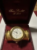 Jean Roulet Le Locle Swiss Made Tischuhr vergoldet mit Box