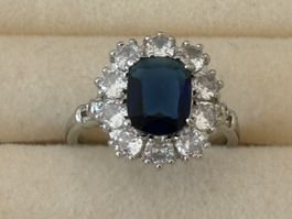 Luxus Elegante Gr.18/8 Ring Farbe: Silber/blau