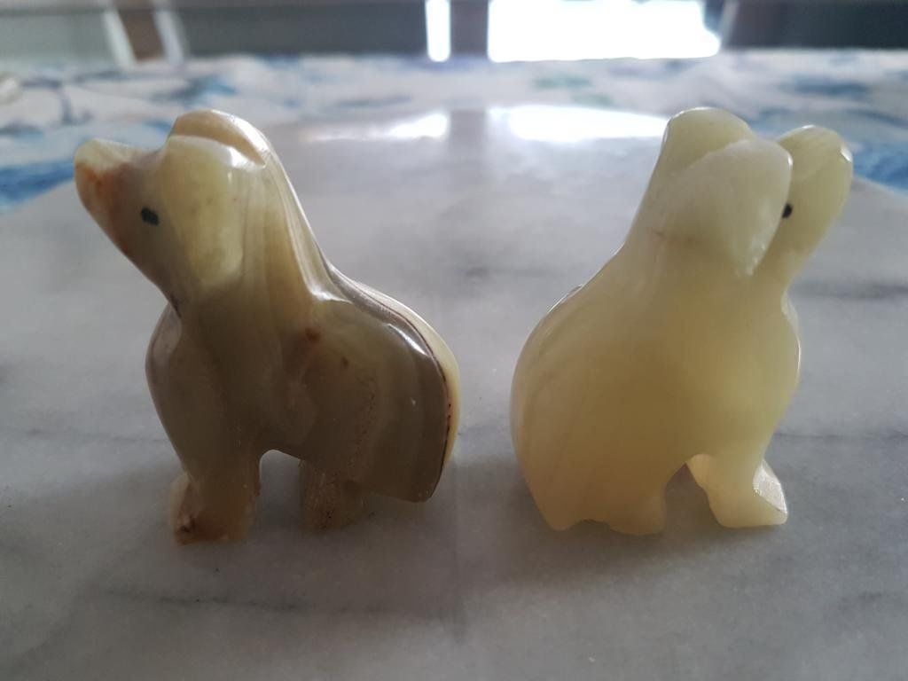 Statuette: Deux petits chiens en onyx vert marbré – Nuovo (secondo la descrizione) da Courtepin venduto da Fin_dj7p