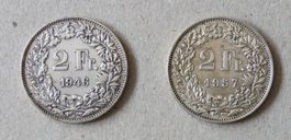2 x Fr. 2.-  1946 und 1957