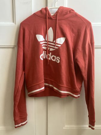 Adidas Crop Top Hoodie Rouge Brique Taille S 🧡