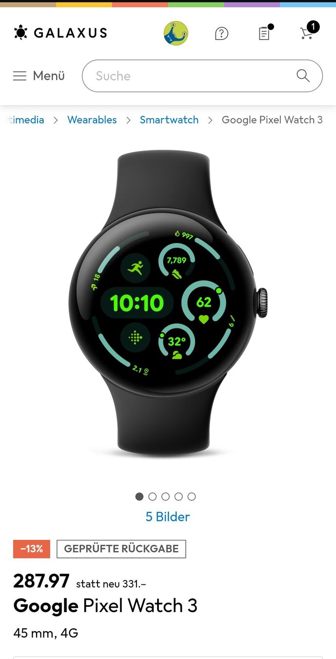 Google Smartwatch: Neu Google Pixel Watch 3, 45mm Black - LTE – Neu und originalverpackt aus Zürich von che_62kb 4