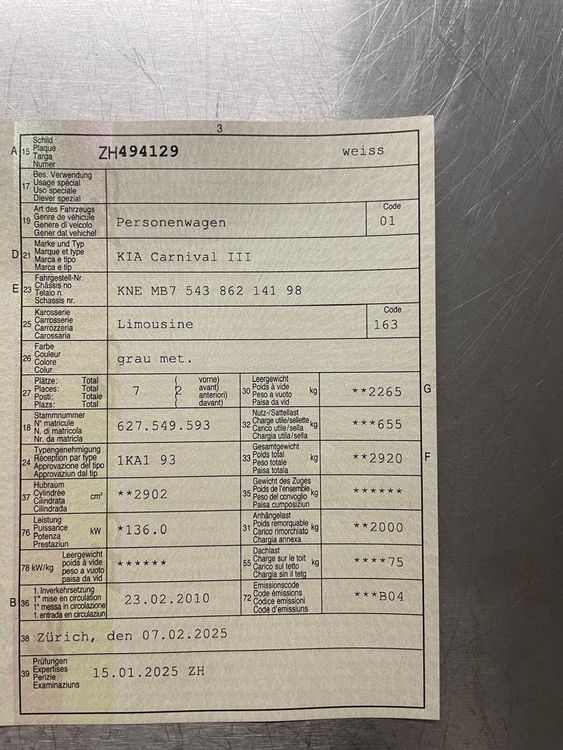 Kia Automobili: Kia Carnival Silber, JG 2006 – Usato da Buch am Irchel venduto da nellsch87 9