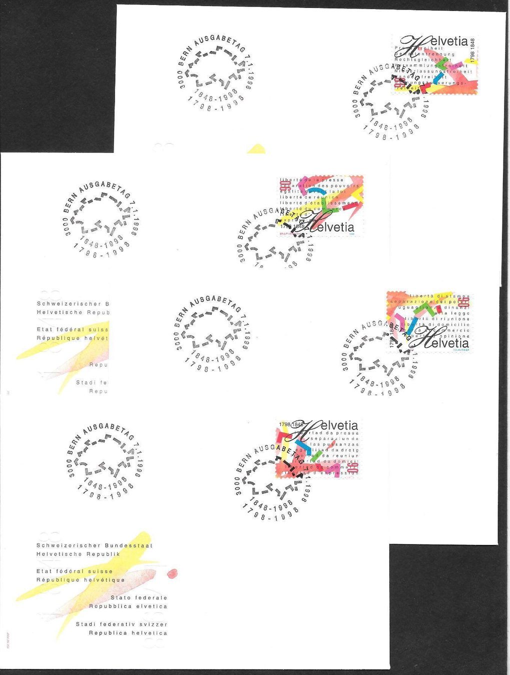 Tutti i francobolli: 4 FDC 933-936 Serie Einzelmarken ET 7.1.1998 – Nuovo (secondo la descrizione) da Olten venduto da clotaldi