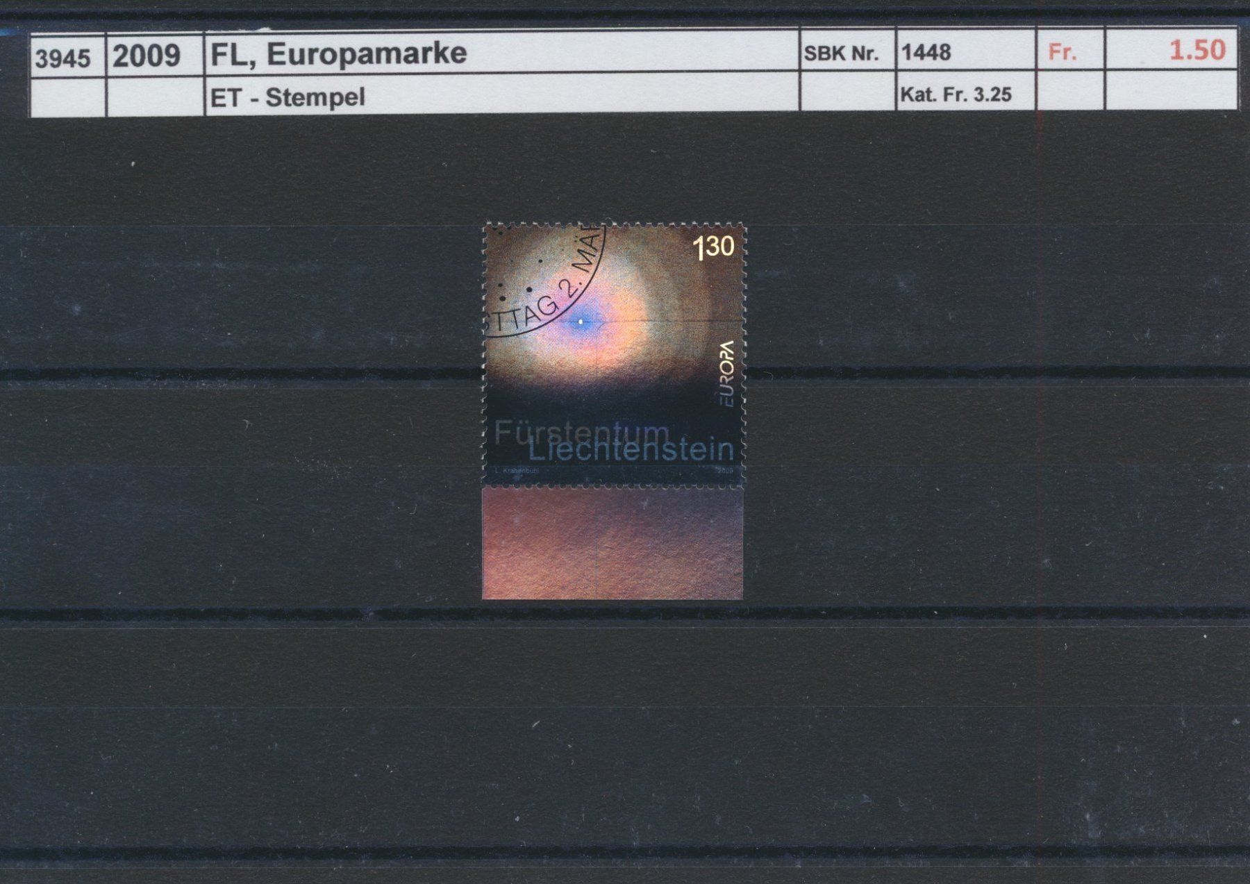 Alle Briefmarken: 2009 FL, "Europamarke", ET - Stempel – Gebraucht aus Winterthur von Zupogeru