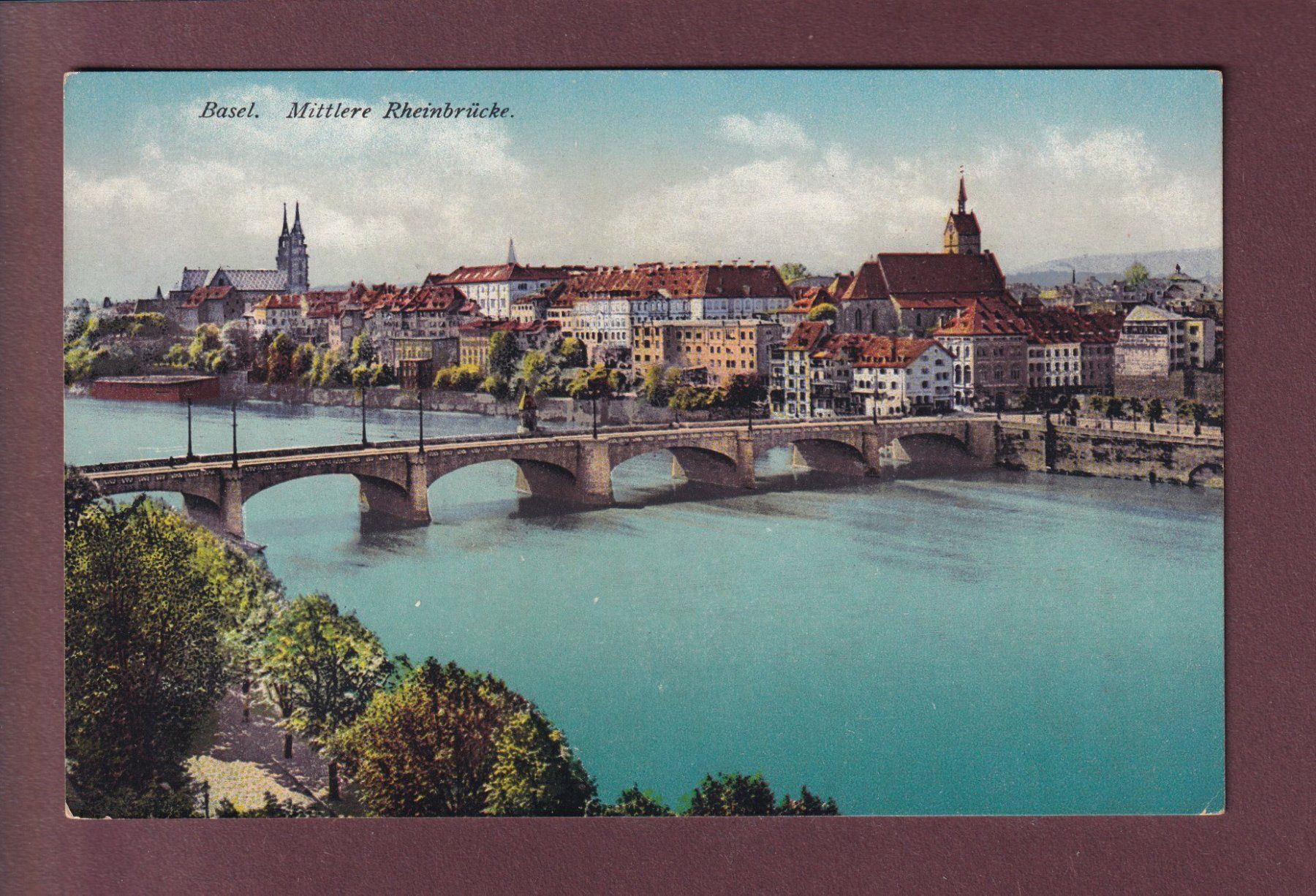 Cartoline postali: BASEL - Mittlere Rheinbrücke – Usato da Pully venduto da nicecards