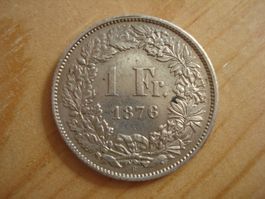 (P) 1 Franken 1876  UNZ-