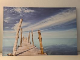 Traumhaftes Wandbild: Steg ins Meer, Top Zustand!
