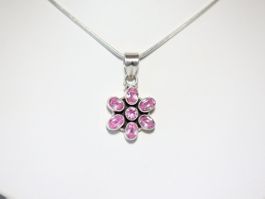 Pendentif Quartz Rose & Argent 925 / Rosenquarz Anhänger
