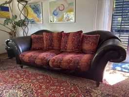 Gemütliches 3-Sitzer Sofa Leder/Stoff