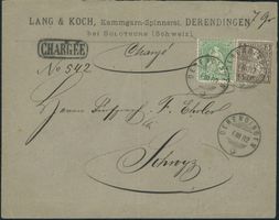 1882 - Sitzende Helvetia - Faserpapier - Brief - Derendingen