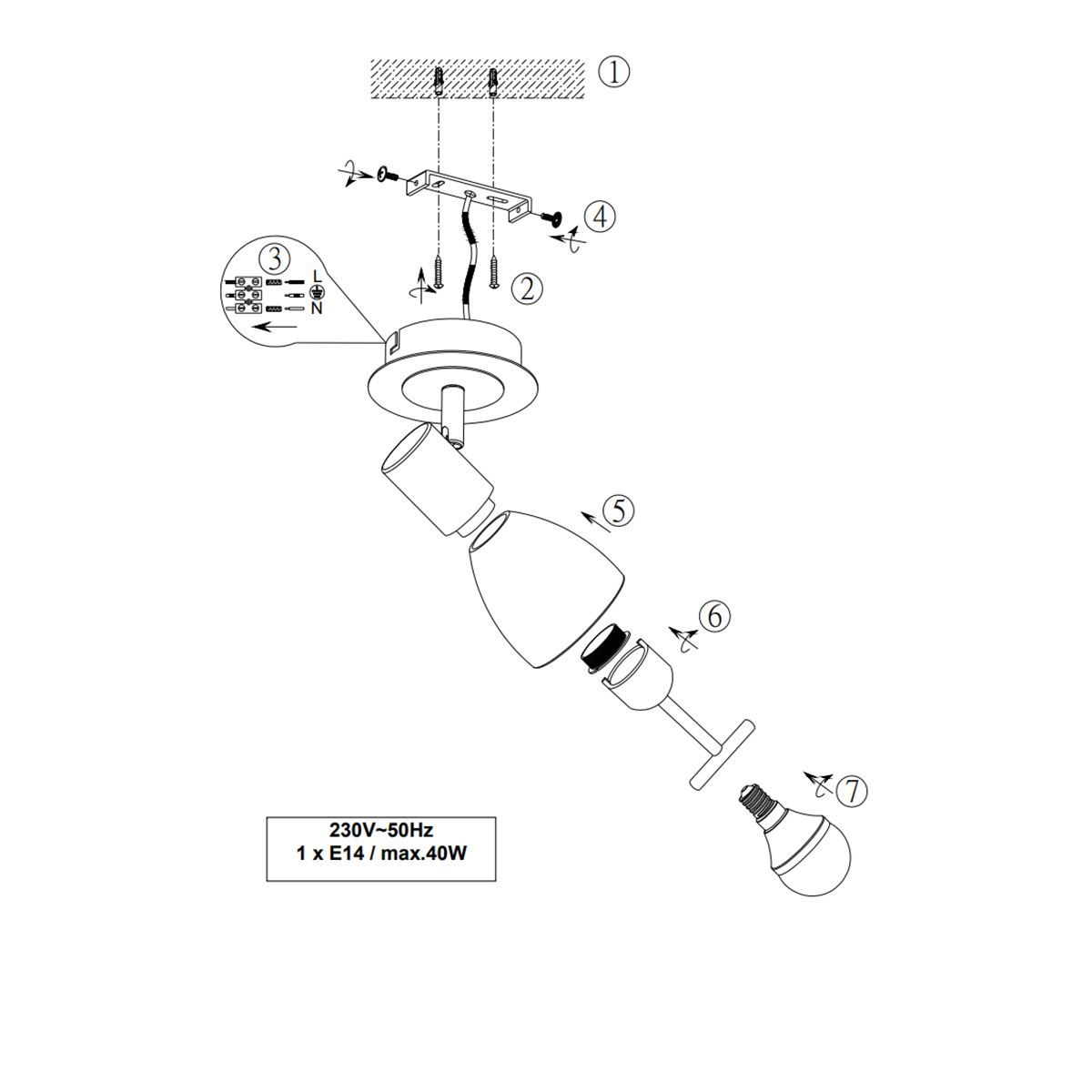 Lampen: 1er Spot, Hotel-Design, 10 cm x 14 cm – Neu (gemäss Beschreibung) aus Kreuzlingen von Smart-Light 3