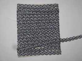 Borte Polyamid Böglirand weiss/schwarz Glitzer 10mm breit