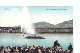 Genève /  Genf - Jet d'eau et le Mt Blanc, Top!; E. Rossier