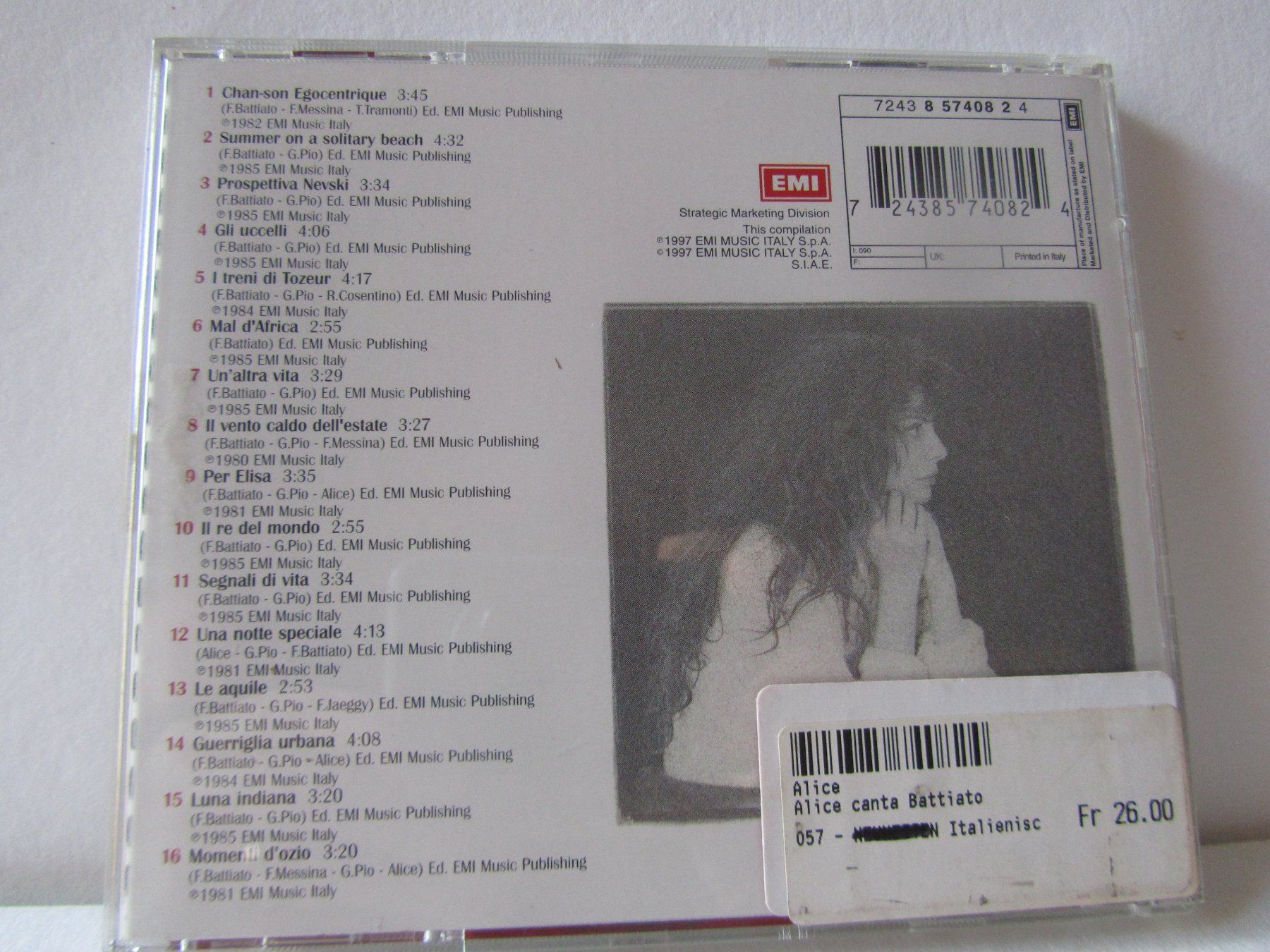 CDs: Alice, CD, canta Battiato – Gebraucht aus Weiningen ZH von dietsch57 1