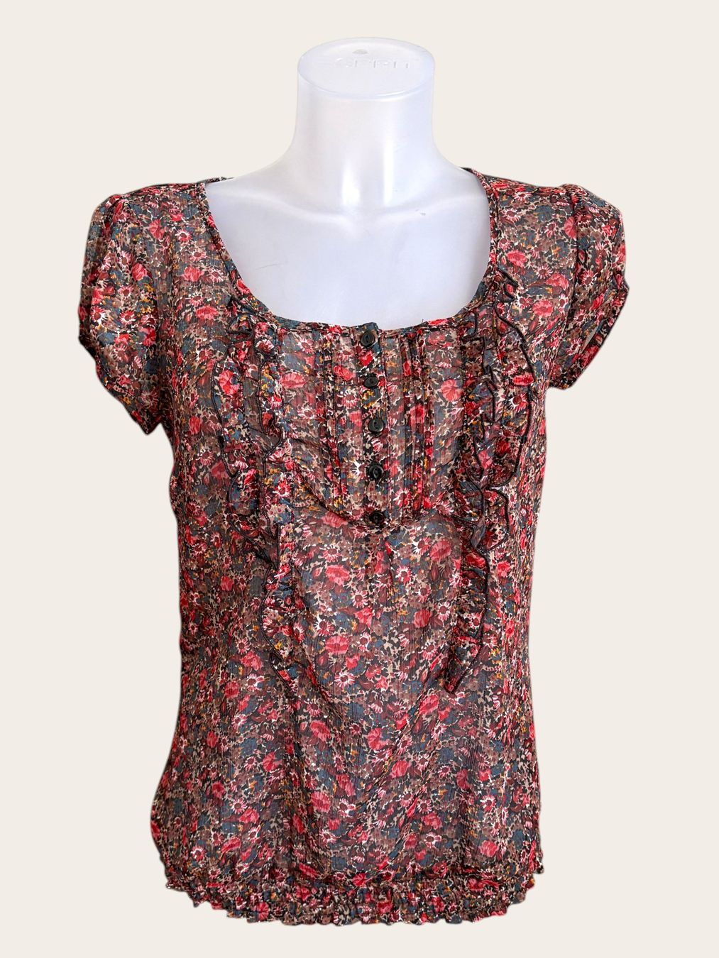 Pimkie Camicette: Blusentop- Shirt mit Blumenmuster, Gr. S – Usato da Basel venduto da Nofretete39