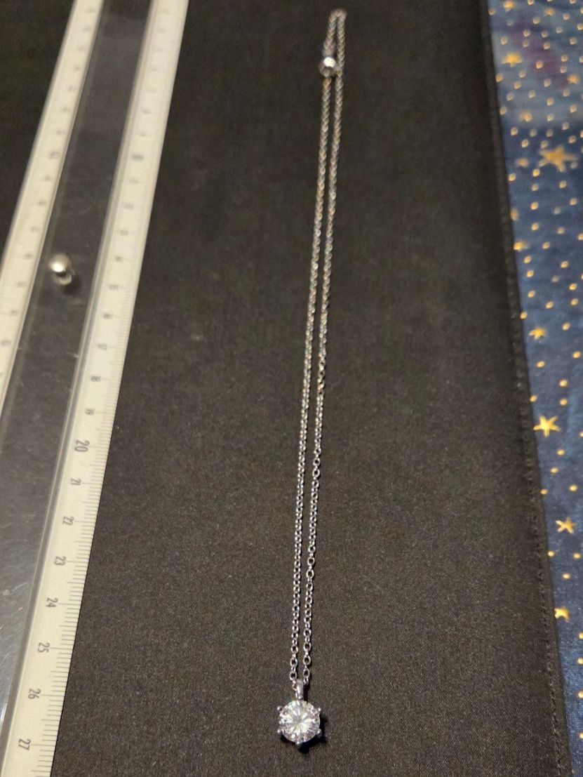 Catenine: Pendentif avec solitaire argent massif S925 45cm – Nuovo e nell'imballaggio originale da Neuchâtel venduto da golden02 1