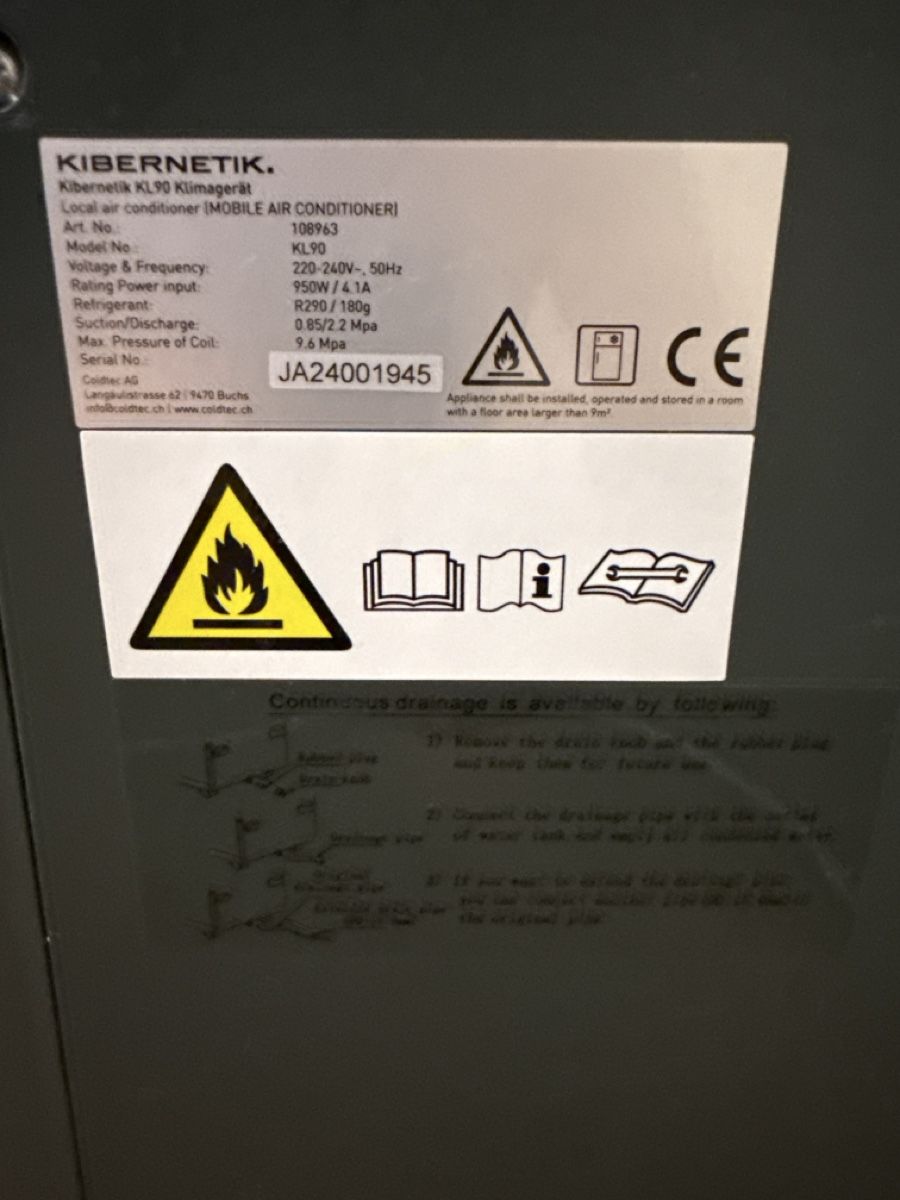 Kibernetik Klimageräte: Klimagerät KIBERNETIK KL90, Mobile Klimaanlage – Gebraucht aus Bischofszell von McLuca81 1