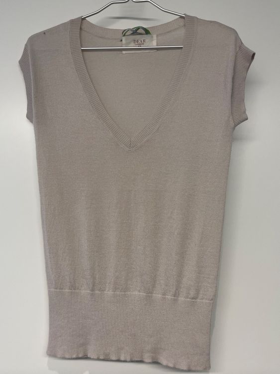 Pull En V En Cachemire Saumon - Marque Dear Cashmere - Taille M - Occasion Très Bon État