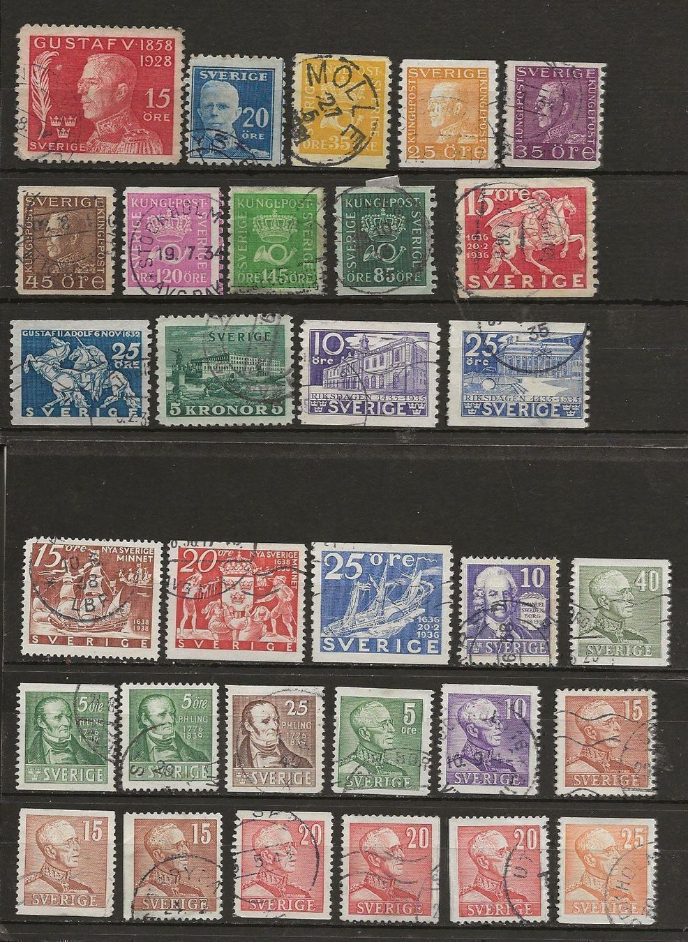 Tutti i francobolli: Suède Lot 04 1928 ... – Usato da Sion venduto da PierreP01