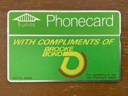 Telefonkarte British Telecom BTA009 Brook Bond 5 units 801C