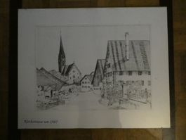 Spreitenbach, Kirchgasse um 1987, signiert