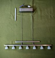 Hängelampe / Pendelleuche, 7fach Halogen - Matt Chrom