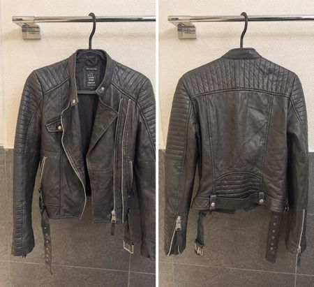 Lederjacke Zara schwarz gebraucht