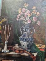 STILLLEBEN GEMÄLDE UNLESERLICH SIGNIERT GRÖSSE 92X63CM