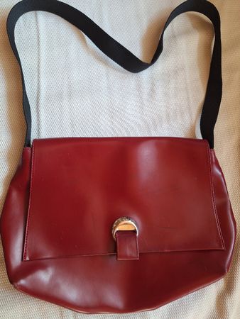 Damen Tasche rot Leder Marke GROOM PARIS guter Zustand