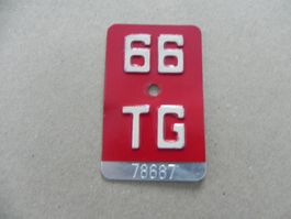 Velo Rad Nummer Velonummer 1966 TG 66 Thurgau Geschenk