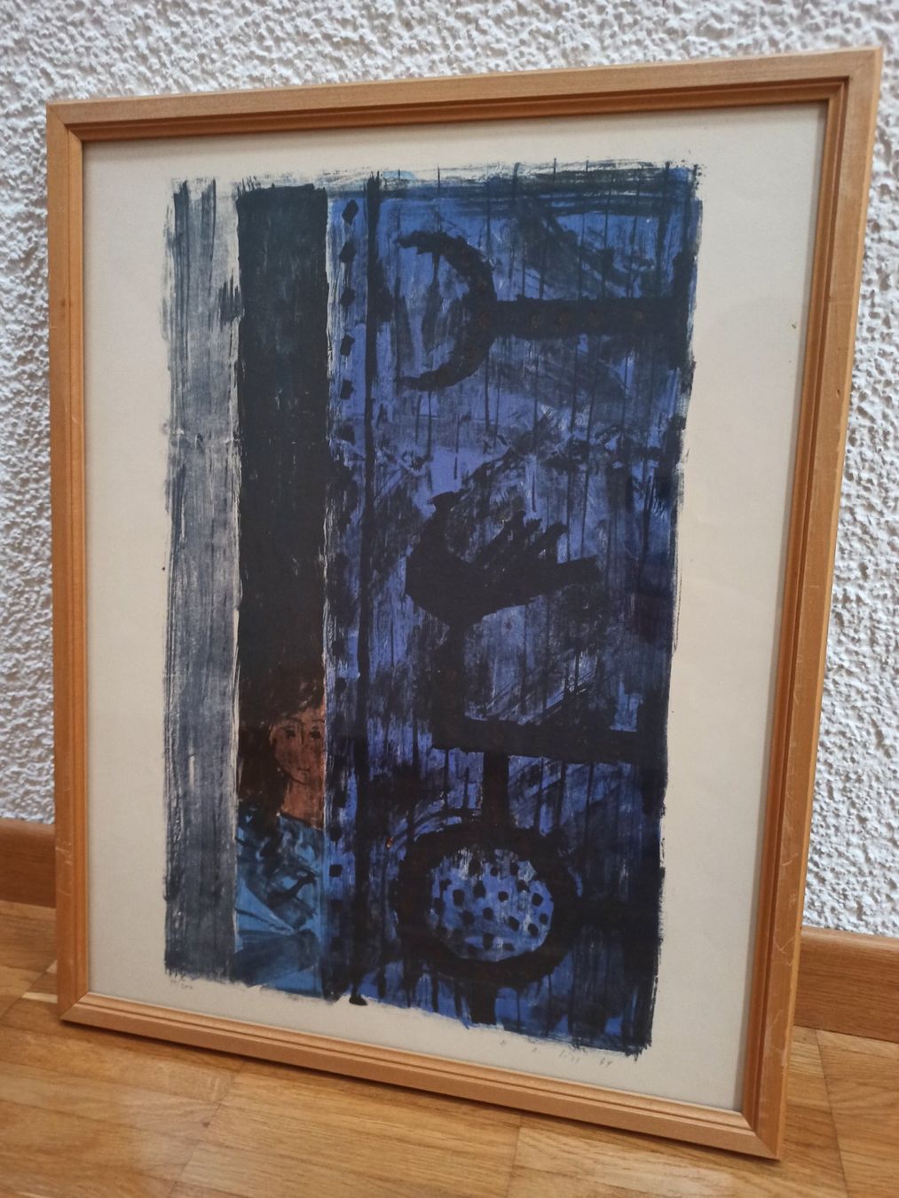 Grafica & Litografie: Sigg Hermann Alfred, Mädchen hinter blauem Tor – Usato da Horn venduto da A.92