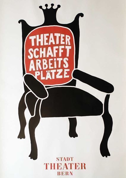 Foto & Immagini: Theater schafft Arbeitsplätze – Nuovo (secondo la descrizione) da Bern venduto da Vintage-Art-Poster