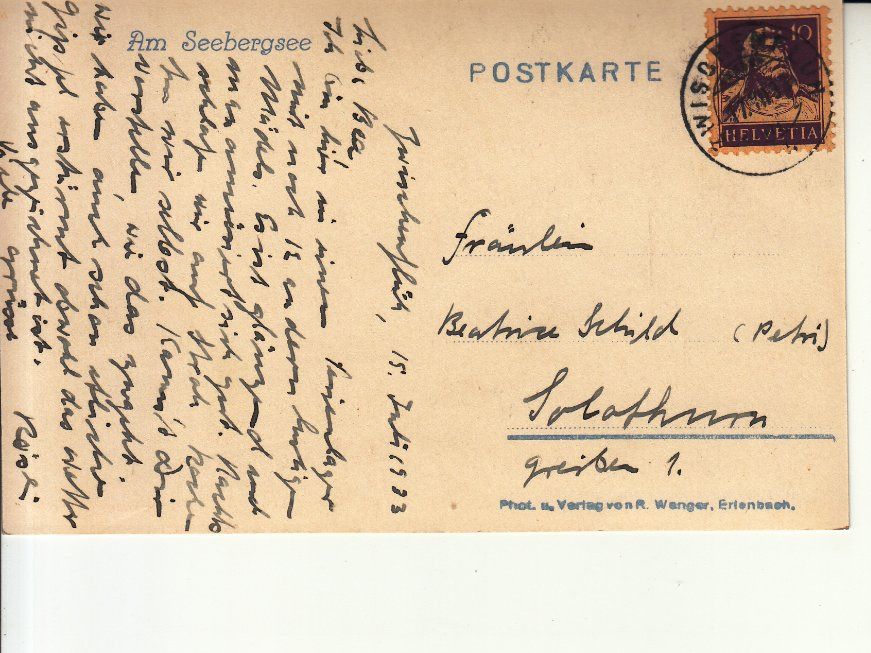 Cartoline postali: Seebergsee 1933 – Usato da Bürglen TG venduto da StampGraf 1