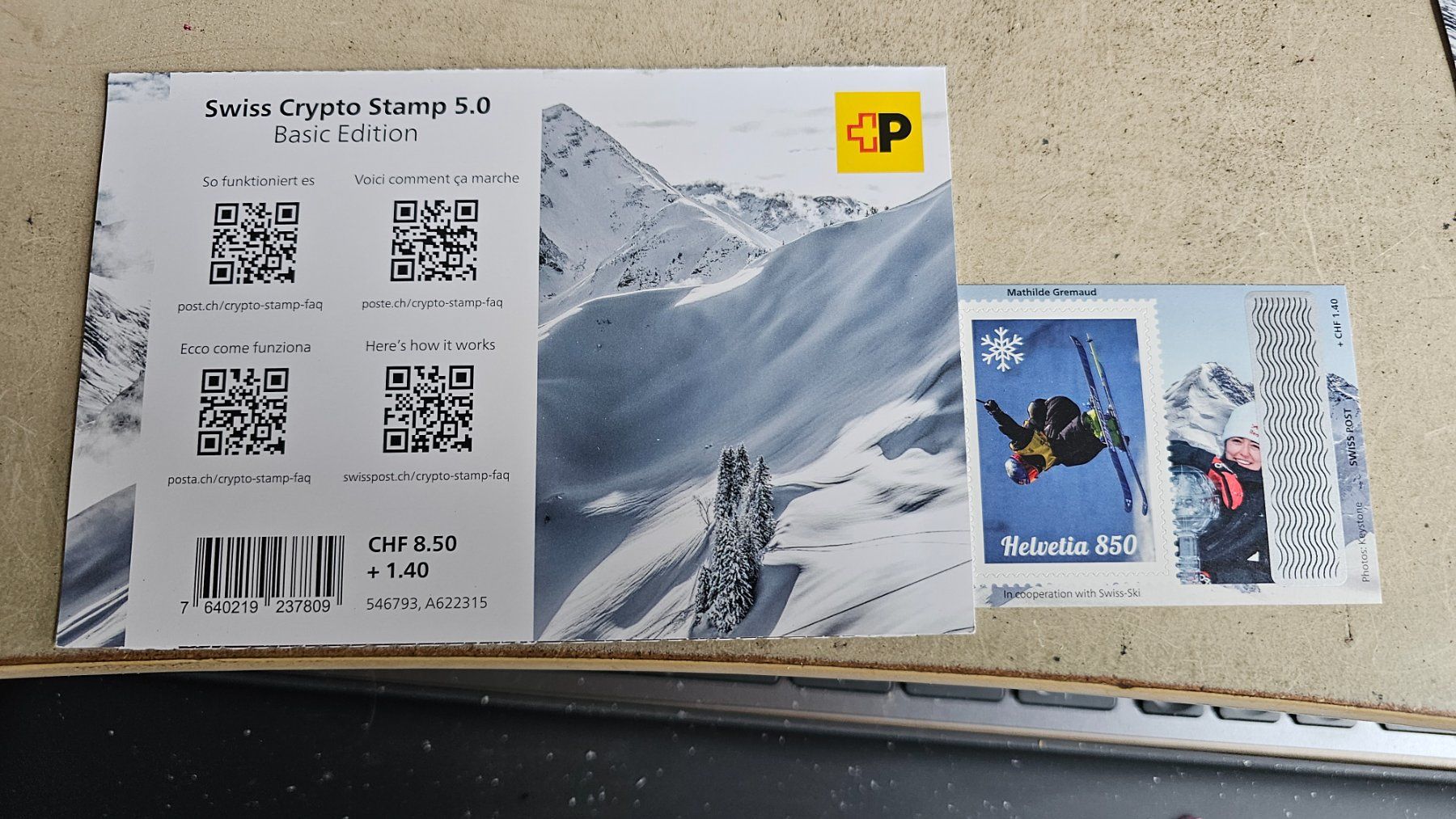 Tutti i francobolli: Swiss Crypto Stamp 5.0-ID 4  Mathilde Gremaud – Nuovo e nell'imballaggio originale da Zug venduto da alt_9p2z 2