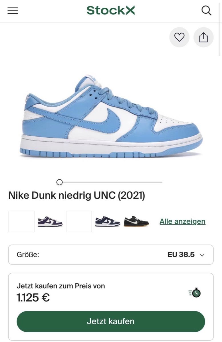 Nike Scarpe da donna: NIKE Dunk Low UNC 2021 Grösse 38.5 – Nuovo (secondo la descrizione) da Zürich venduto da eri_hf57
