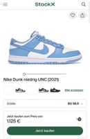 NIKE Dunk Low UNC 2021 Grösse 38.5